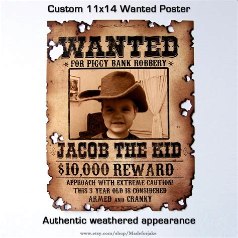 Custom Wanted Poster 11x14 Etsy