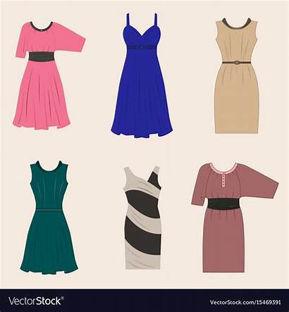 Different Dresses Styles Vector Vectors Royalty