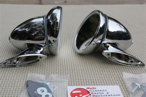 Gt Style Chrome Race Bullet Outside Sports Mirrors Hot Rat Street Rod Custom Muds Classic Parts