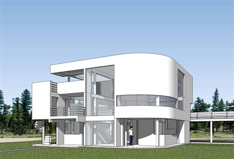 Sketchup 3D Architecture models- Saltzman House(Richard Meier) - CAD Design | Free CAD Blocks 