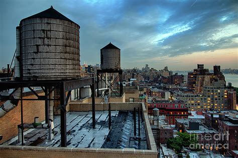 Rooftop Water Towers New York City Usa Photograph By Joe Josephs