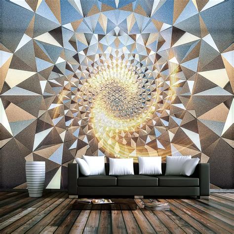 Custom Mural Wallpaper 3d Stereoscopic Space Abstract Geometric Pattern