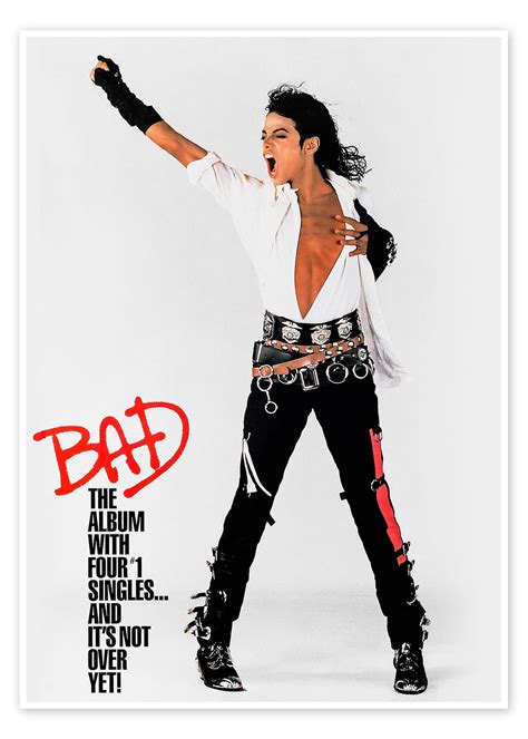 Michael Jackson Bad De Vintage Entertainment Collection Em Póster