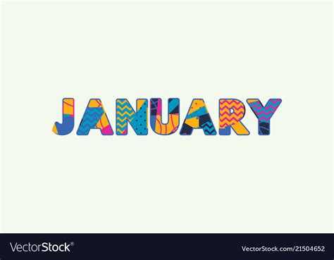 January Concept Word Art Royalty Free Vector Image