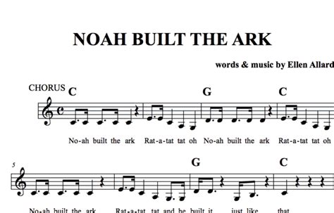 Noah Built The Ark Sheet Music Ellen Allard