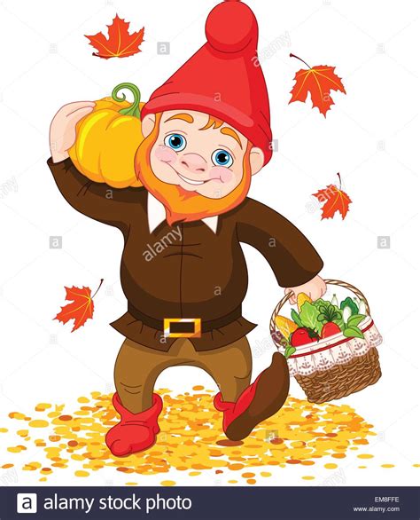 Garden Gnome With Harvest Stock Vector Image And Art Alamy