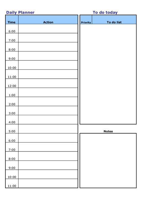 Daily Schedule Template New Blank Edit Fill Sign Online Handypdf