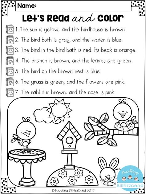 Read And Color Worksheet