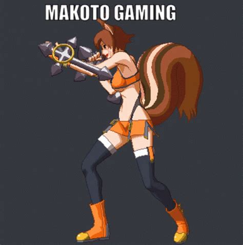 Makoto Blazblue GIF Makoto Blazblue Spin Откриване и споделяне на GIF файлове