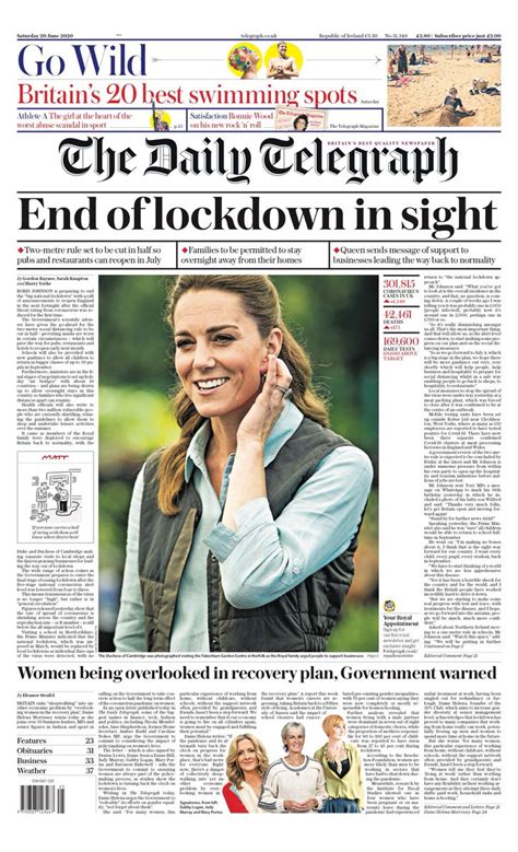 Daily Telegraph Front Page 20th Of June 2020 Tomorrows Papers Today