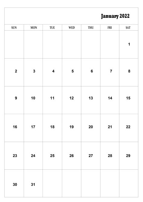Printable Calendar January 2022 Templates Pdf Word Excel Blank