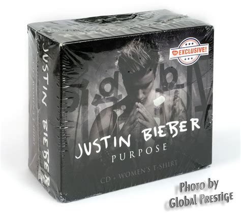 Justin Bieber Purpose Cd Fan Box Set With Ladies T Shirt Sz Large Fye