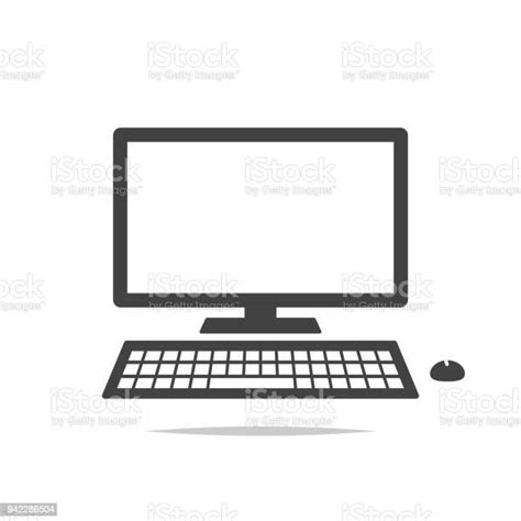 Desktop Computer Icon Vector Isolated Stock Illustration Download