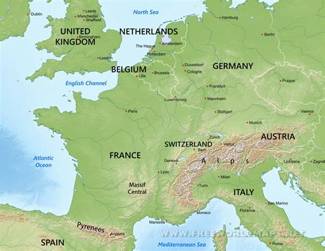 Western Europe Physical Map Quiz Secretmuseum
