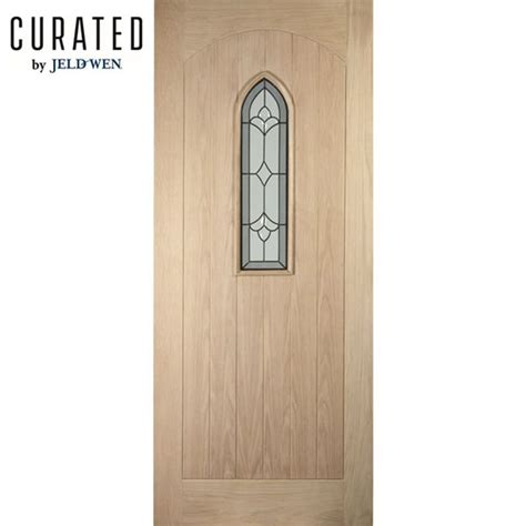 Jeld Wen Curated Oregon External Oak Gothic Decorative Glazed Door