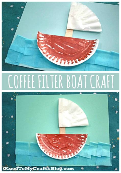 Paper Plate And Coffee Filter Boat Craft Boat Crafts Transportation