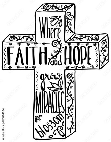 Faith And Hope Inspirational And Motivational Quote Cross Words