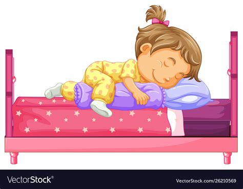 Girl Lying On Bed Royalty Free Vector Image Vectorstock