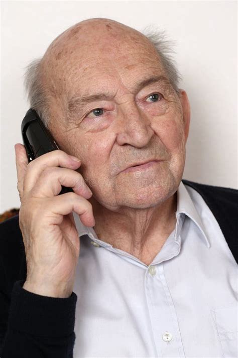 Senior Man Making A Phone Call Stock Image Image Of Grandpa Calling 34448659