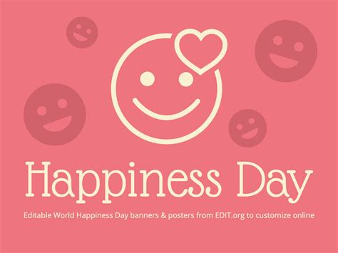 International Day Of Happiness Poster Templates