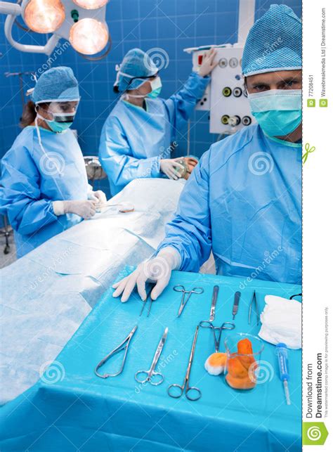 Portrait Of Male Surgeon Standing In Operation Room Stock Image Image