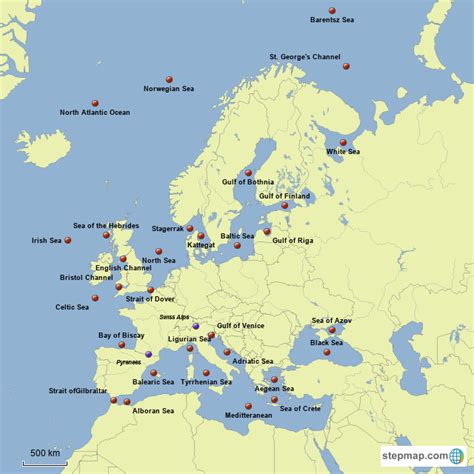 Europe Bodies Of Water Map World Map