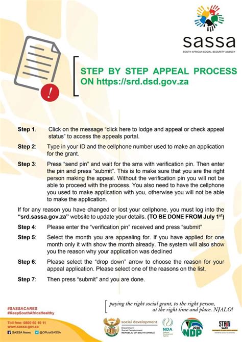 Infographic Step By Step Srd Appeal Process Za
