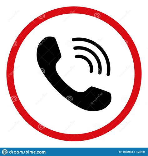 Raster Telephone Call Flat Icon Symbol Stock Illustration