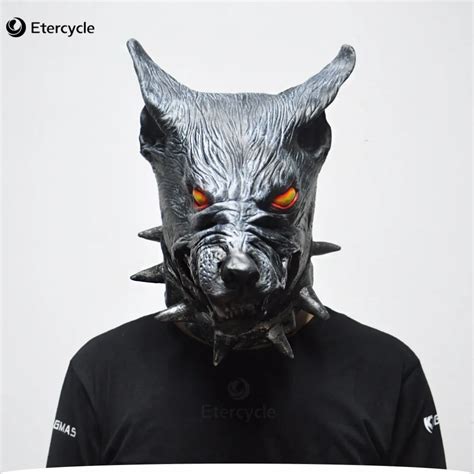 Scary Wolf Head Masks Halloween Creepy Animal Latex Party Mask Adult