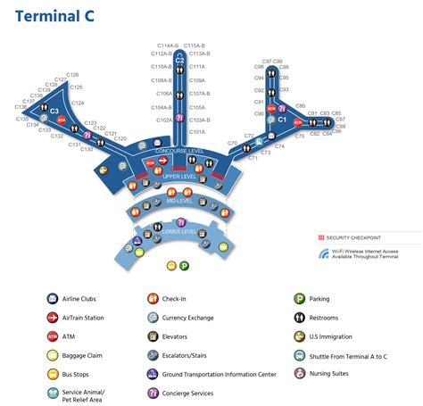 Newark Liberty International Airport Map Ewr Printable
