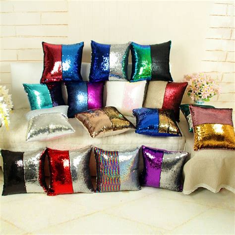 Diy Reversible Mermaid Sequin Pillow Cover Cushion Cover Magical Color