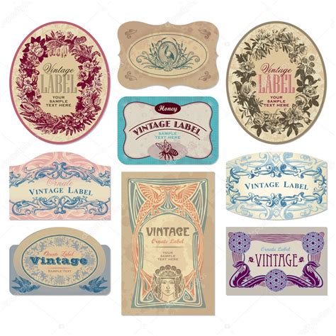 Vintage Labels Set Vector — Stock Vector © Milalala 3526057