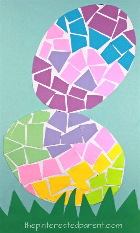 Construction Paper Mosaic Easter Eggs Great Cutting