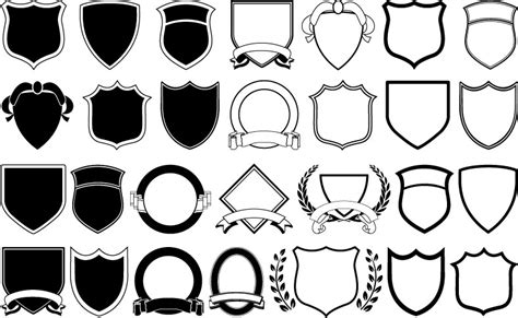 A Variety Of Shield Shapes 7438 Free Eps Download 4 Vector