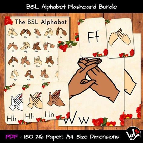 Bsl Sign Language Flashcard Bundle Bsl Abcs Abc Flashcards Etsy Abc