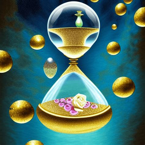 Fantasy Painting Exquisite Detailed Surreal Hourglass Under Water