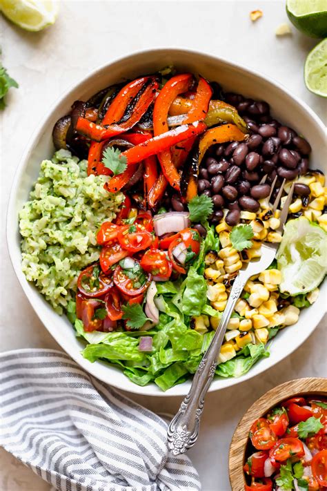 Grilled Veggie Burrito Bowls With Green Rice Plays Well With Butter