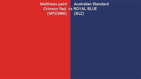 Matthews Paint Crimson Red Mp23966 Vs Australian Standard Royal Blue