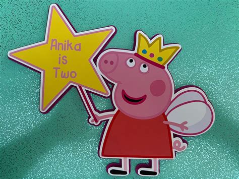 Peppa Pig Cake Topper Collection Etsy Canada