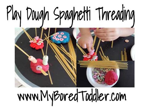 Play Dough Spaghetti And Cheerios Fine Motor Activity My Bored Toddler