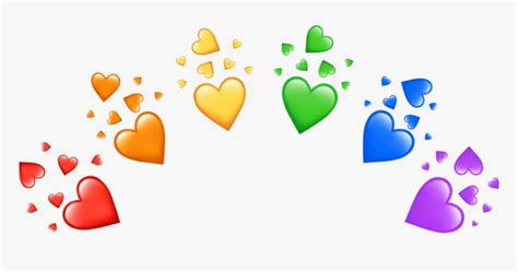 Transparent Rainbow Heart Png Aesthetic Heart Crown Transparent Png