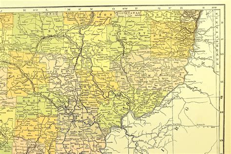 Southern Ohio Map Of Ohio Wall Decor Art Large Antique South Etsy