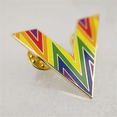 Soft Enamel Lgbt Marriage Equality Lapel Pins Rainbow V Letter Pride Lapel Pins Gay Intersex