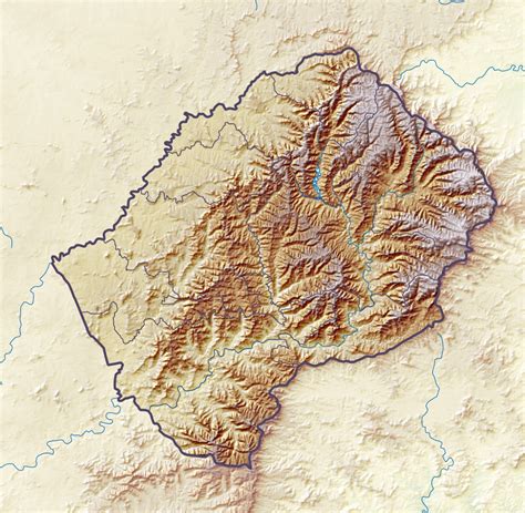 Large Detailed Administrative Amd Political Map Of Lesotho With All Images
