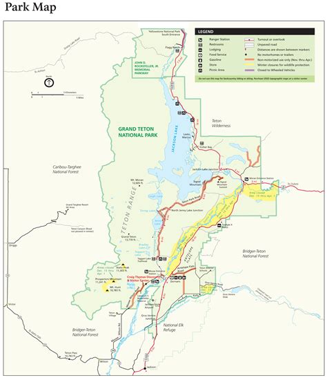 Grand Teton National Park Map Campgrounds Enterrofoots