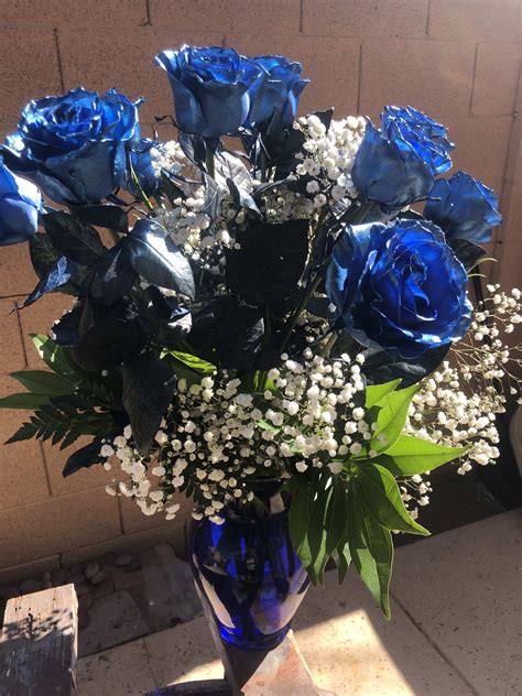Dozen Blue Metallic Roses In Phoenix Az Pams Floral