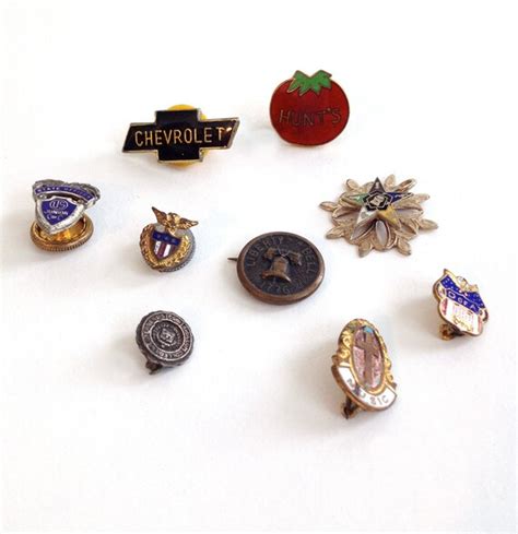 Lot Of 8 Tiny Vintage Lapel Pins Chevrolet Hunts Liberty By Stonz