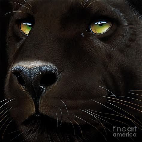 Black Leopard Painting By Jurek Zamoyski