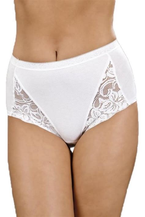 Camille Three Pack Floral Lace Maxi Briefs In White