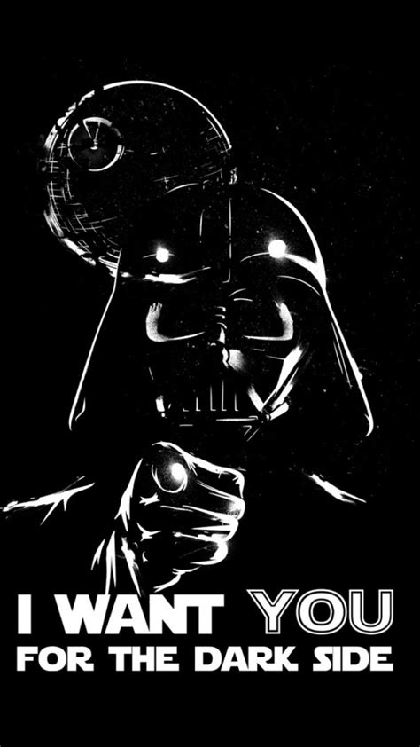 A Darth Vader Poster With The Words I Want You For The Dark Side